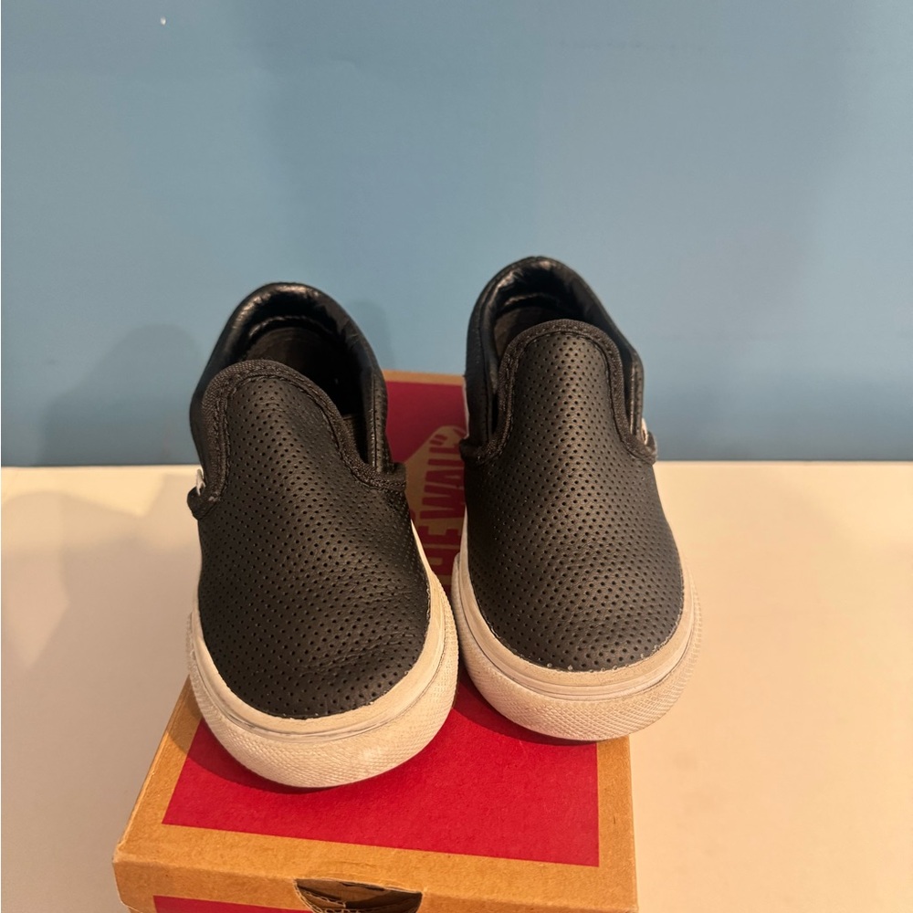 Vans Kids Black Perforated Slip-On Sneakers